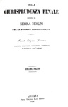 Un classico di diritto penale: Nicola Nicolini - Della giurisprudenza penale - Livorno 1858