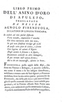 Apuleio - Dell'asino d'oro, traslato da Agnolo Firenzuola in lingua toscana - Parigi 1781