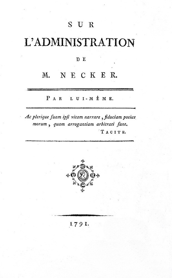 Amministrazione e Stato: Jacques Necker - Sur l'administration - Paris 1791 (rara prima edizione) Amministrazione e Stato: Jacques Necker - Sur l'administration - Paris 1791 (rara prima edizione)