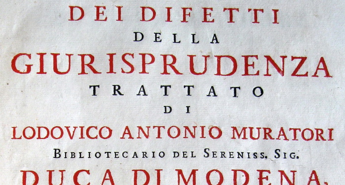 Ludovico Antonio Muratori - Dei difetti della giurisprudenza