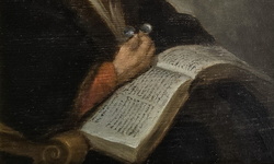 Old woman reading - seconda met� del Seicento (olio su tavola in rovere di area fiamminga)