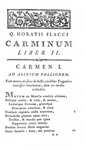 L'opera di Orazio in una bella edizione Barbou: Horatius - Carmina (Satyrarum, Epistolae...) - 1775