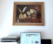 Realismo magico: Bruno Stobbione - Omaggio a van Eyck - 1988 (olio su tela - archiviato)