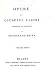 Giuseppe Parini - Opere - Milano 1801/04 (prima edizione complessiva - rara tiratura su carta forte)