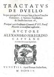 Il duello nel Seicento: Alessandro Pellegrino - Tractatus de duello - 1614 (rara prima edizione)