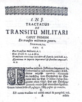 Diritto militare: Fritsch - De transitu militari & De sparsione missilium - 1674 (prime edizioni)