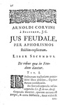 Johannes A. Corvinus -Jus feudale per aphorismos & Posthumus Pacianus - Amsterdam, Elzevier 1680