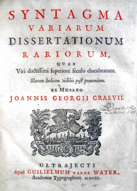 Graevius -Syntagma variarum dissertationum rariorum - 1701