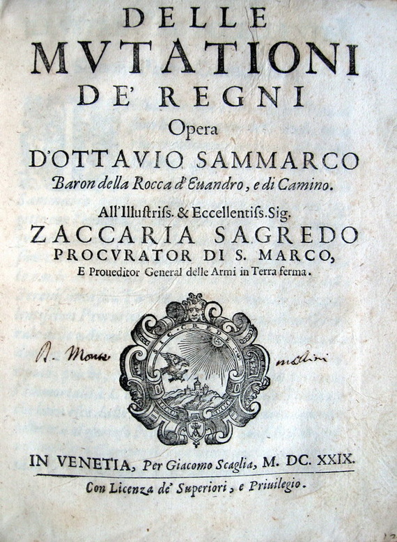 Ottavio Sammarco - Delle mutationi de regni - 1629