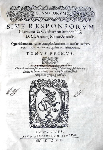 Marco Antonio Natta - Consiliorum sive responsorum - 1569