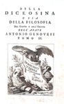 Antonio Genovesi - Della diceosina o sia della filosofia del giusto e dell?onesto - Napoli 1777