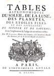 Jacques Cassini - Tables astronomiques du soleil, lune, planetes et etoiles - 1740 (prima edizione)