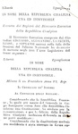 Costituzione della Repubblica Cisalpina dell'anno VI repubblicano - Milano - 1 Settembre 1798