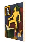 Mark Kostabi - Remote viewing - 2004 (olio su tela - con autentica diretta dell'artista su foto)