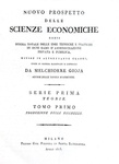 Melchiorre Gioia - Nuovo prospetto delle scienze economiche - Milano 1815 (rara prima edizione)