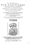 Bartolomeo Cavalcanti - La retorica, divisa in sette libri - Pesaro 1559 (rara terza edizione)