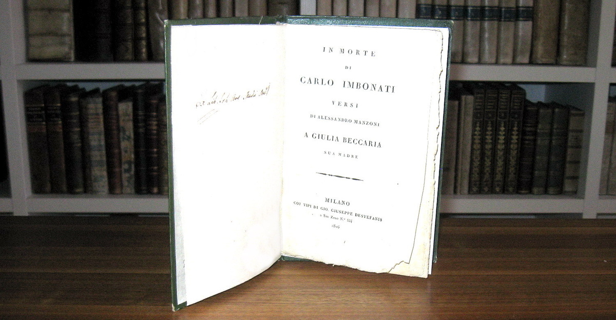 Manzoni - Versi in morte di Carlo Imbonati - Milano 1806 (rara prima
