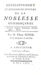 Il commercio nel '700: Coyer - Developpement et defense du systeme de la Noblesse commercante - 1757