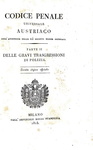 Codice penale universale austriaco. Seconda edizione ufficiale - Milano, Stamperia Regia 1815