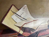 Marino Socci - Natura morta con vecchi libri - 1971 (olio su tela)