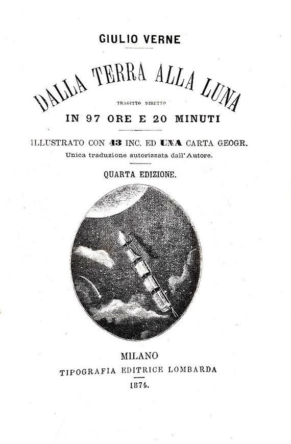 Jules Verne - Dalla terra alla luna. Tragitto diretto in 97 ore e 20 minuti - 1874 (con 43 figure)