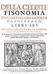 Giovanni Battista Della Porta - Della celeste fisonomia - 1616 (prima edizione italiana - figurato)