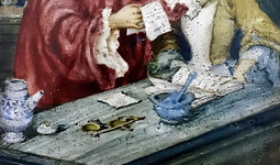 La bottega dello speziale - fine del XIX secolo - (olio su tavola di legno)