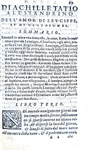 Un romanzo erotico dell'antica Grecia: Achille Tazio - Amore di Clitofonte e Leucippe - Firenze 1598