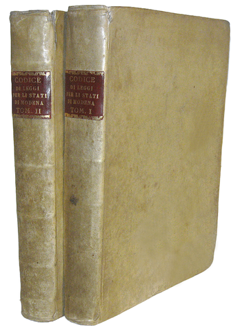 La celebre e rara prima edizione del Codice Estense: Codice di leggi e costituzioni - Modena 1771