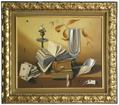 Bruno Stobbione - Ricordi sulla mensola - 1985 (olio su tavola, pubblicato e archiviato)