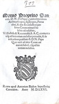 Moto proprio di Pio V che disciplina la residenza dei vescovi - Roma, Blado 1566