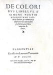 Simone Porzio - De coloribus libellus et De coloribus oculorum - 1548/50 (rarissime prime edizioni)