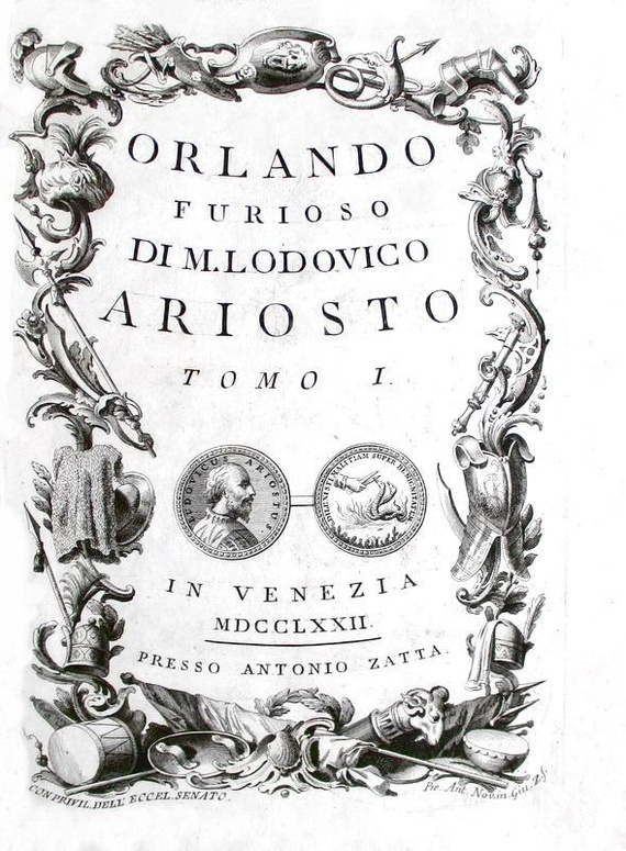 Un capolavoro dell'editoria veneziana: Ludovico Ariosto - Orlando furioso - Zatta 1772 (62 tavole)