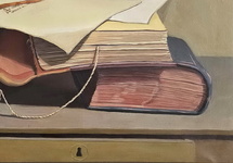 Marino Socci - Natura morta con vecchi libri - 1971 (olio su tela)