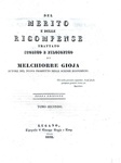 Melchiorre Gioja - Del merito e delle ricompense. Trattato storico e filosofico - Lugano 1832