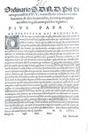 Ordinanza di Pio V contro assassini e facinorosi - Roma, Blado 1566