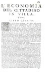 Agricoltura, enologia e gastronomia nel Seicento: Tanara - L'economia del cittadino in villa - 1761