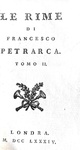 Francesco Petrarca - Le rime - Londra (ma Parigi) 1784 (graziosa edizione di piccolo formato)