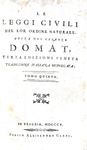 Jean Domat - Le leggi civili nel lor ordine naturale - Venezia 1805 (dieci volumi)