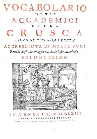 Vocabolario degli Accademici della Crusca - Venezia, presso Francesco Pitteri 1763 (legatura coeva)