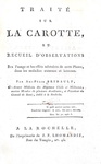 Le propriet della carota: Ami Felix Bridault - Traite sur la carotte - 1802 (rara prima edizione)