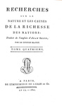 Un grande classico di economia: Adam Smith - Recherches sur la richesse des nations - Paris 1800