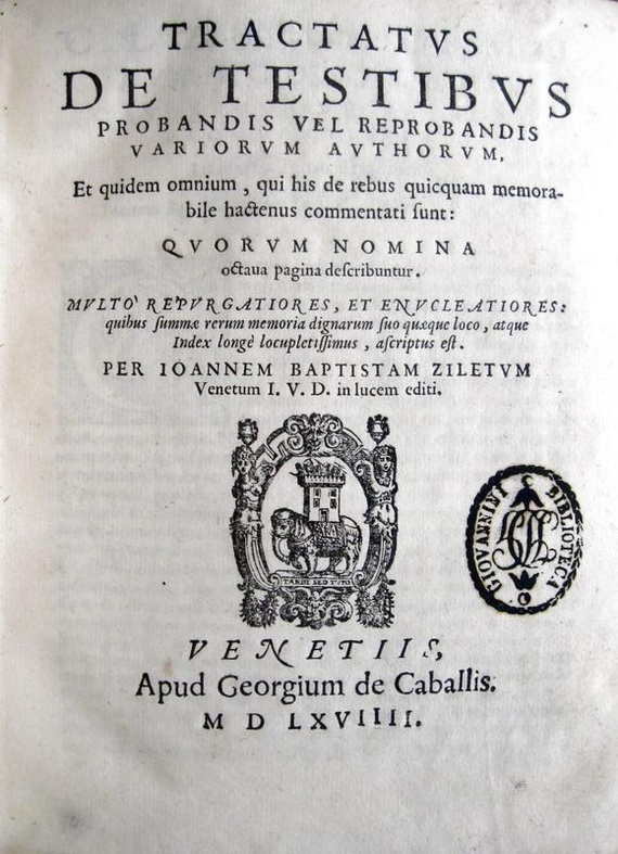 Tractatus de testibus probandis - 1569
