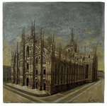 Giuseppe Gallizioli - Il Duomo di Milano - fine del XIX secolo (olio su tavola di cartone) Giuseppe Gallizioli - Il Duomo di Milano - fine del XIX secolo (olio su tavola di cartone)