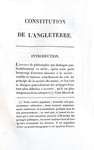 La costituzione inglese: Jean Louis de Lolme - Constitution de l'Angleterre - Paris 1822