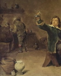 David Teniers il Giovane - L'alchimista e i suoi libri - fine del XVIII secolo - olio su tavola