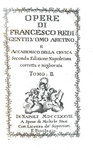 Francesco Redi - Opere - Napoli 1778 (illustrato da 34 bellissime tavole incise in rame)