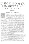 Agricoltura, enologia e gastronomia nel Seicento: Tanara - L'economia del cittadino in villa - 1761