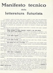 Marinetti - Manifesto tecnico della letteratura futurista - Milano 1912 (ricercata prima edizione)