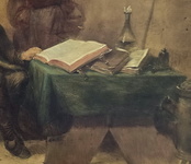 David Teniers il Giovane - L'alchimista e i suoi libri - fine del XVIII secolo - olio su tavola